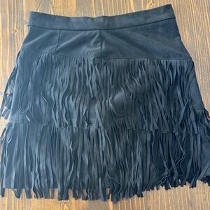 Black Fringe Skirt